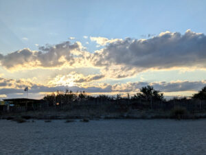 Am Strand von Marseillan Plage - bei Sonnenuntergang